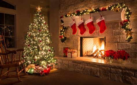 Christmas Tree Fireplace Wallpapers - Wallpaper Cave