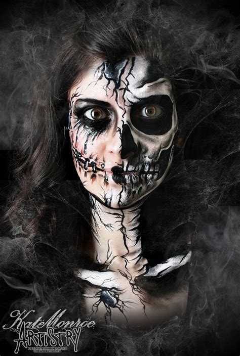 Halloween face Paint Body Art Scary Broken Doll Skull Skeleton | All ...