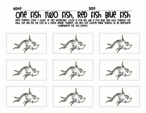 Clip Art Of Black And White One Fish Two Fish Red Fish Blue Fish ... | Red fish blue fish, One ...