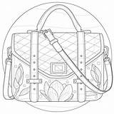 Ladies bag coloring Page Stock Illustration Of Elements  sketch template