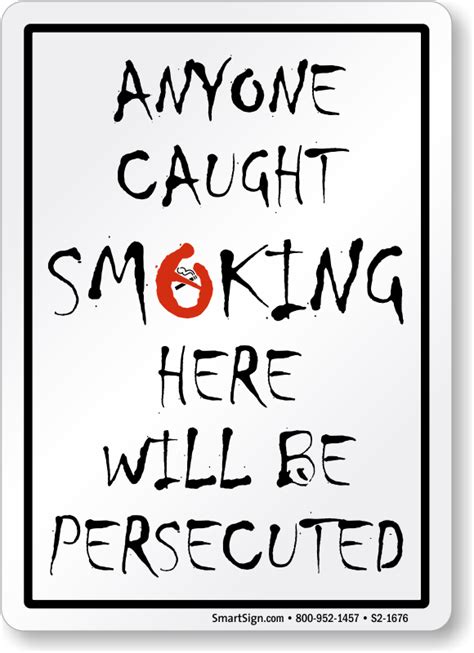 Funny No Smoking Signs | Humorous No Smoking Signs