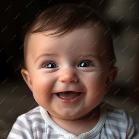 Premium AI Image | a baby smiling with a big smile on his face