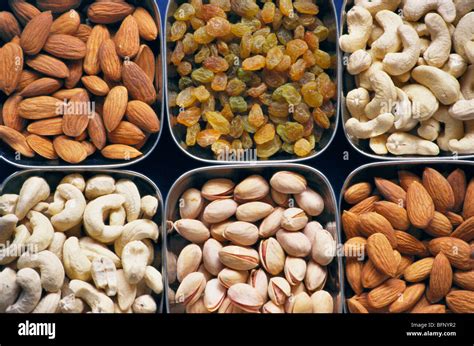 indian Dry fruits cashew ; nuts ; almonds ; pista pistachio ; dried Stock Photo: 26913014 - Alamy