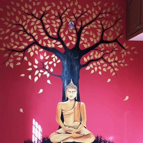 Buddha n the golden tree :) Golden Tree, Tree Sketches, Buddha, Wall Art, Wall Decor