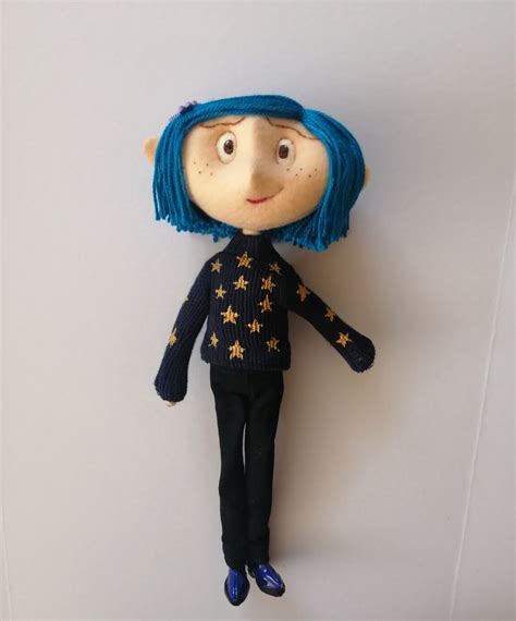 Coraline Jones Handmade Doll With Blue Star Sweater Outfit | Etsy