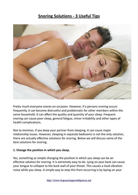 Snoring Solutions - 3 Useful Tips by snoringsolutions - Issuu