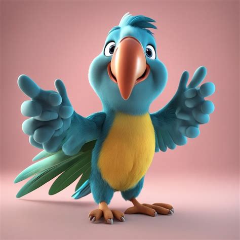 Premium AI Image | Cartoon parrot giving thumb up generated by AI