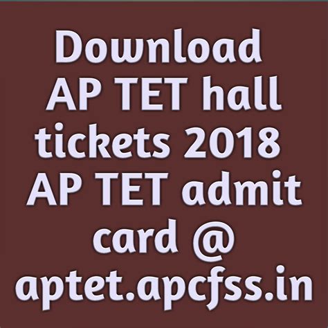 Download AP TET hall tickets 2018 - AP TET admit card @ aptet.apcfss.in - Teachers9.Com - AP ...