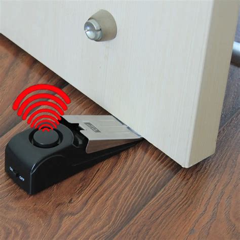 Door stopper alarm Door gap alarm Wireless Vibration Triggered Home Wedge Shaped Stopper Door ...