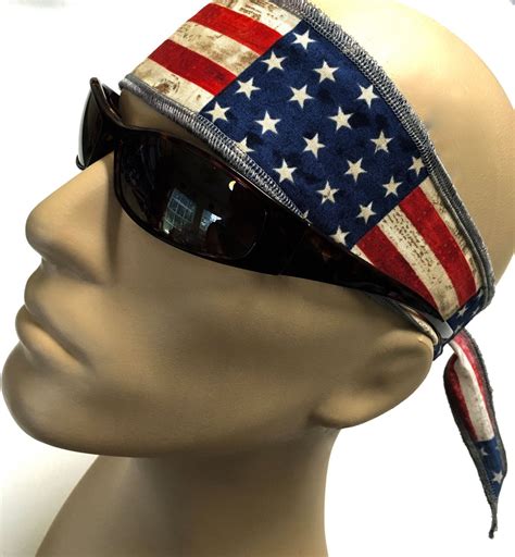 BANDANA, 4th Headband 4th july, American flag, Motorcycle helmet bandana,Built in sweatband head ...