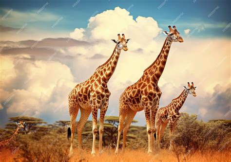 Premium AI Image | african giraffe in the savanna