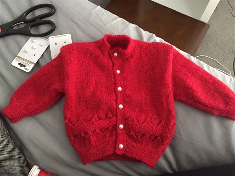 Baby cardigan in red 3 ply by tekapo Baby Cardigan, Men Sweater, Costumes, Knitting, Red ...
