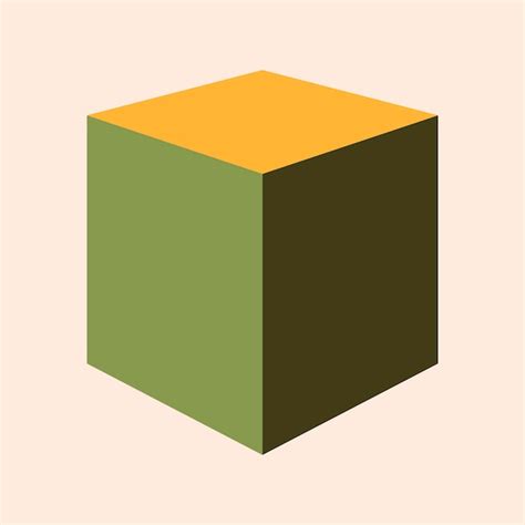 Free Vector | Retro green cube geometrical shape vector