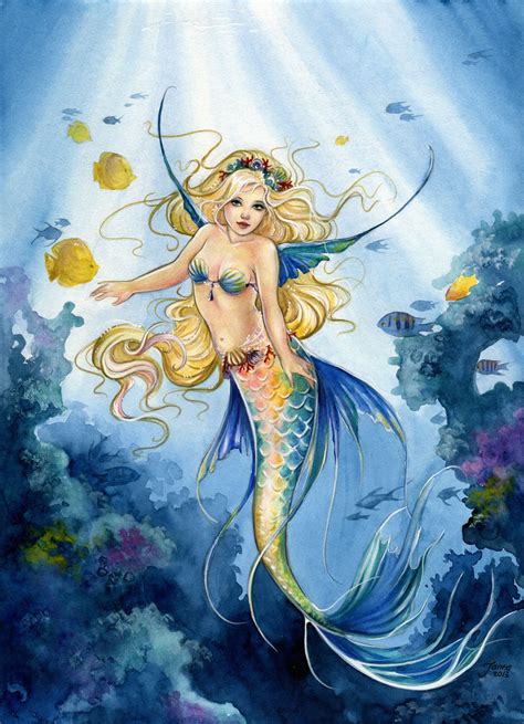 "Daughter of the Ocean" | Mermaid artwork, Mermaid fairy, Fantasy mermaids