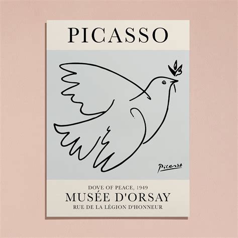Pablo Picasso Dove of Peace 1949 Line Art Print Museum | Etsy