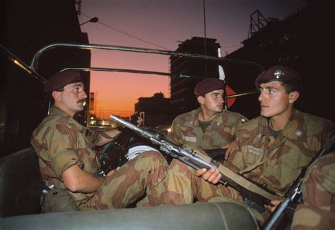 Politics of War — LEBANON. Beirut. 1982. Italian peacekeeping troops...