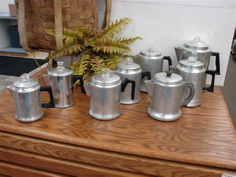 Vintage Aluminum Cowboy Coffee Pot Percolator Camping Camp Stove - Moose-R-Us.Com Log Cabin Decor