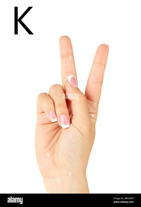 Finger Spelling the Alphabet in American Sign Language (ASL). Letter K ...