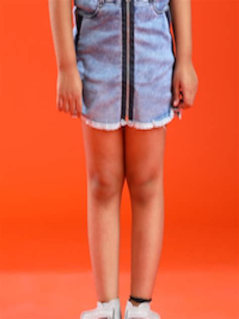 Buy TALES & STORIES Girls Pure Cotton Denim Straight Skirt - Skirts for Girls 26491372 | Myntra