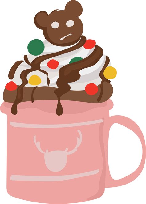 Christmas mug with drink illustration on transparent background. 35589193 PNG