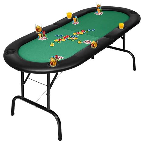 185cm 8 Player Folding Poker Blackjack Table with Cup Holder - Auz Sales Online