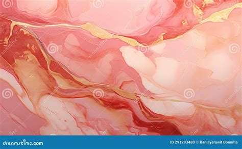 Abstract Red Marble Texture with Golden Lines on Glossy Surface for Background or Wallpaper ...