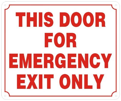 HPD SIGN: THIS DOOR FOR EMERGENCY EXIT ONLY SIGN (ALUMINUM SIGNS) | HPD SIGNS - THE OFFICIAL STORE