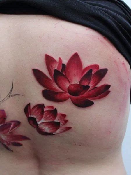 Red Lotus Flower Tattoo | Red flower tattoos, Lotus tattoo design ...