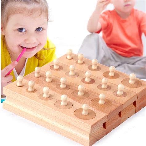 Montessori Educational Wooden toys Puzzle Cylinder Socket ...