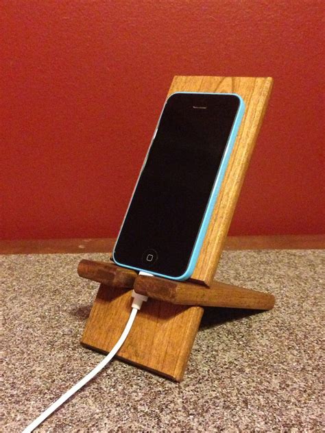 Charging Station ~ Wood Stained Iphone or Android simple smart phone ...