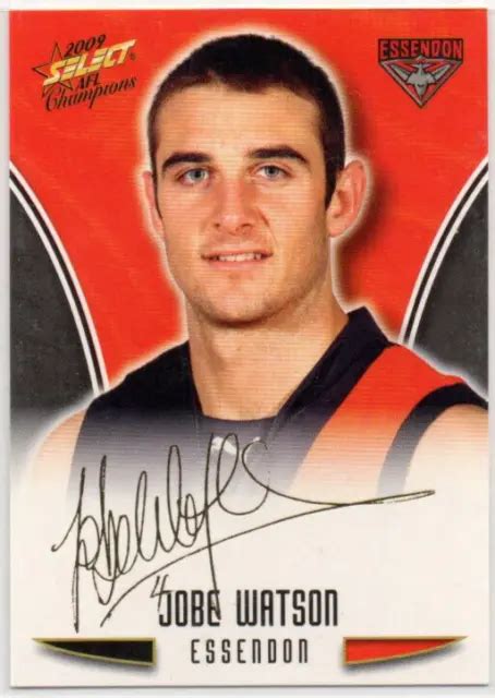 2009 SELECT AFL CHAMPIONS GOLD FOIL SIGNATURE - FS20 Jobe WATSON (ESSENDON) $9.13 - PicClick