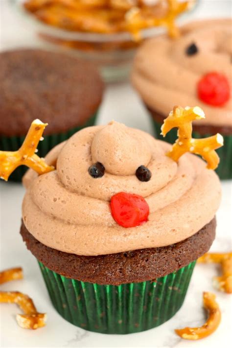 Homemade Chocolate Reindeer Cupcakes - Kitchen Divas