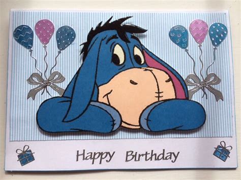 Boys Eeyore birthday card. Made with peel offs and glossy accents ...