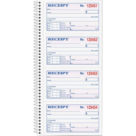 TOPS, TOP4161, Carbonless 2-part Money Receipt Book, 200 / Each, Canary,White - Walmart.com ...