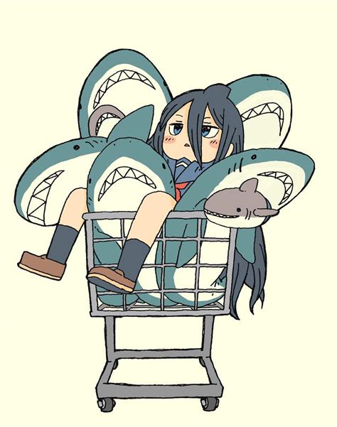 Shark Girl sitting in Sharks [Shark Girl] : r/awwnime