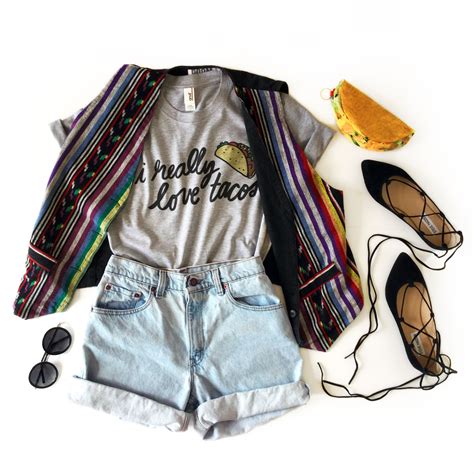 An outfit for taco Tuesday, Cinco De Mayo, and every day! | Summer outfits, Taco shirt, Fashion