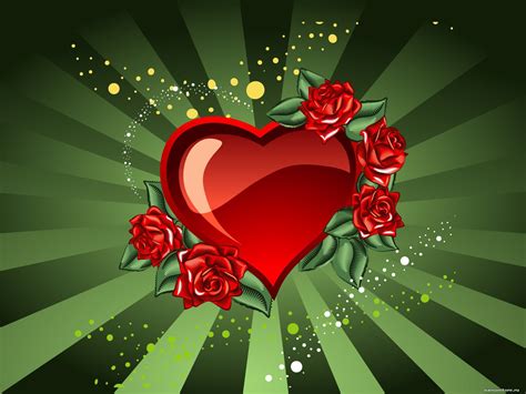 Heart on a green background on Valentine's Day February 14 wallpapers and images - wallpapers ...