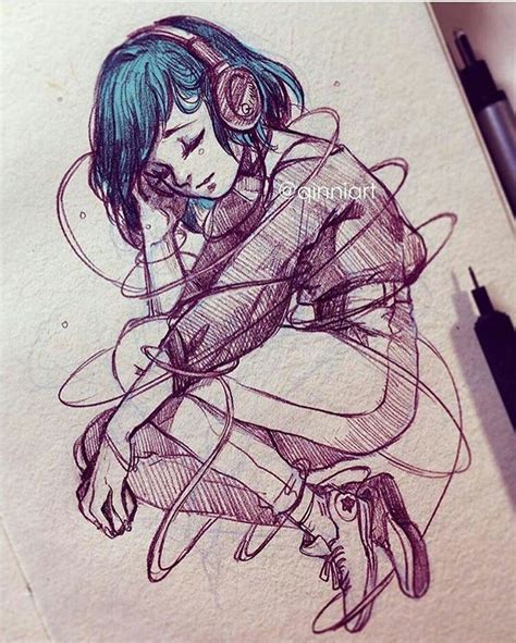 Chicas | Music drawings, Sketches, Drawings