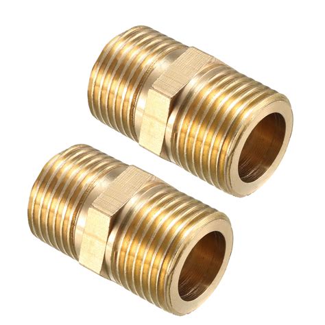 Brass Pipe Fitting, Hex Nipple 1/2 BSP Male x 1/2 BSP Male Thread ...