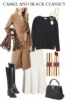 Camel and Black Outfit at Two Price Points - A Well Styled Life®