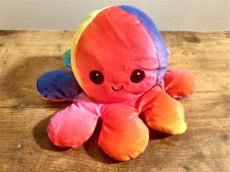 Reversible Mood Octopus Plushie / Reversible Plush Toy / | Etsy