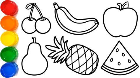 How to Draw Fruits | Easy Drawing and Painting Fruits | KS ART | Fruits ...