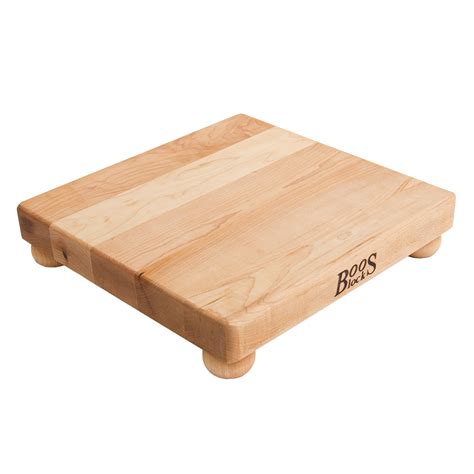 John Boos B12S 12" Square Cutting Board w/ Wooden Legs, Hard Rock Maple