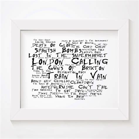 The Clash London Calling limited edition typography lyrics art print ...