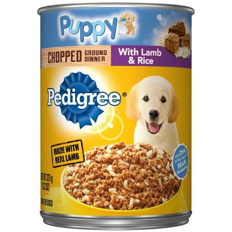 PEDIGREE Puppy Chopped Ground Dinner With Lamb & Rice Canned Wet Dog Food, 13.2 oz. Can ...