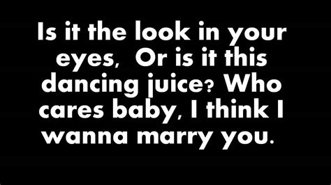 I Want To Marry You Bruno Mars Lyrics - LyricsWalls