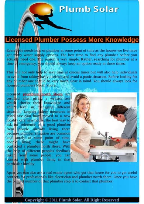 Licensed Plumber Possess More Knowledge | Plumber, Licensed plumber, Solar panel repair