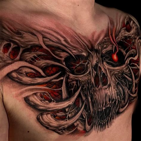 Discover 61+ demon chest tattoo latest - in.cdgdbentre