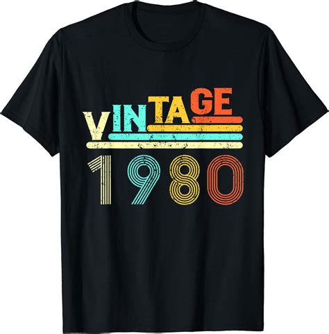 Vintage 1980 Graphic Tees - Novelty T-Shirts & Cool Designs T-Shirt : Amazon.co.uk: Fashion