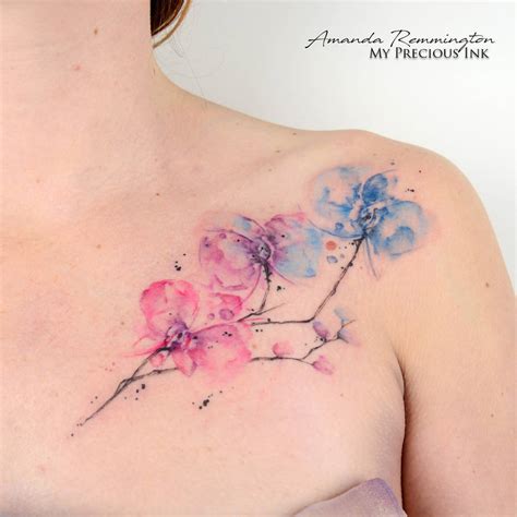 Freehand watercolor orchid tattoo by Mentjuh on DeviantArt